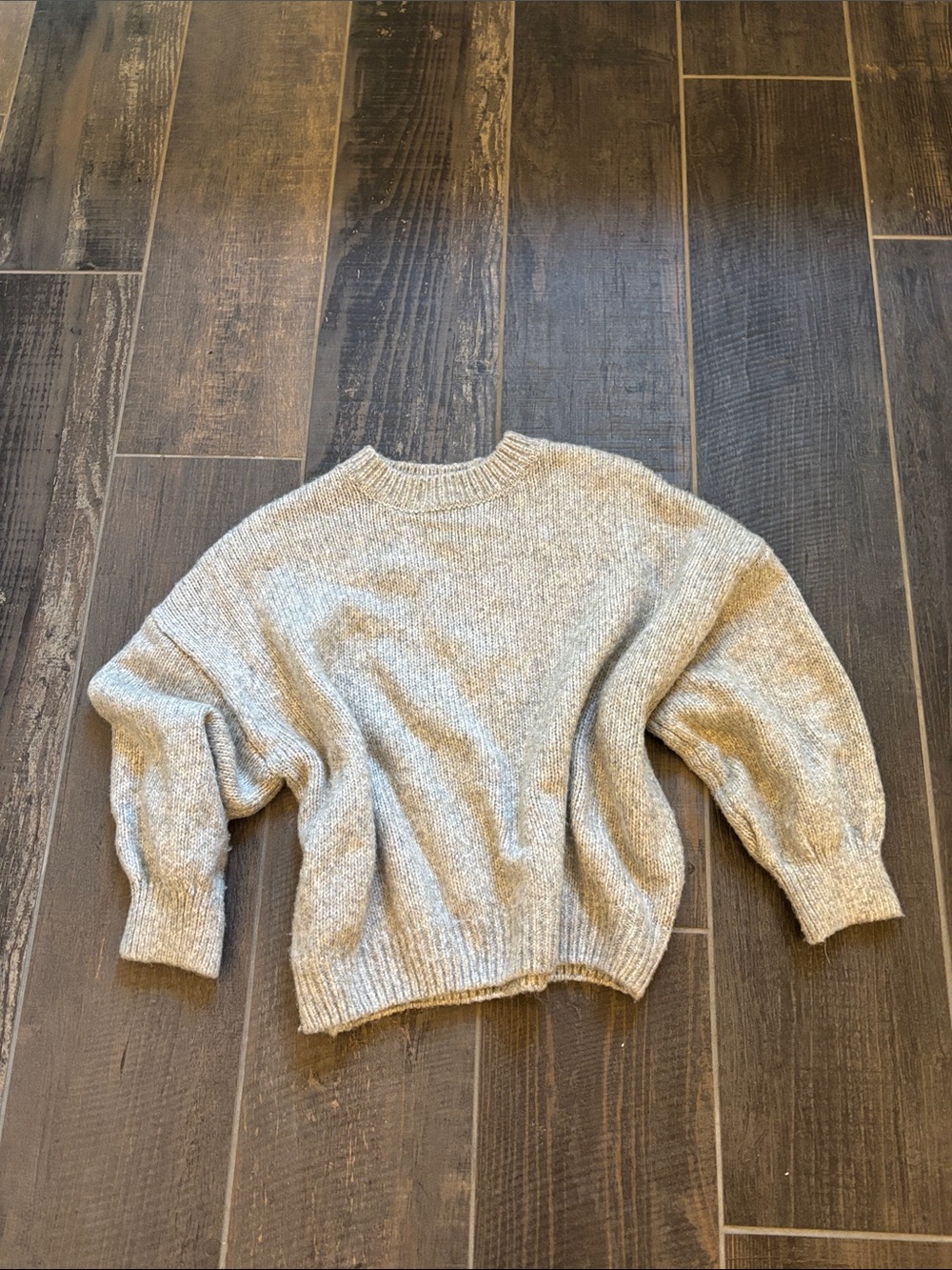 Pink Rose Heather Gray Crewneck Sweater